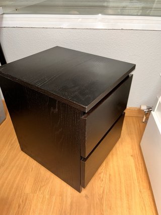 Mesita IKEA Malm 2 Cajones Negra