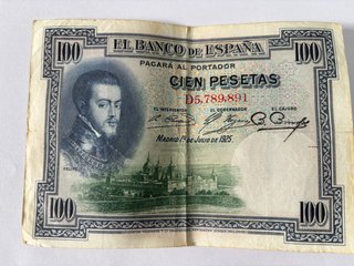 Billete 100 Pesetas Felipe II (1925)