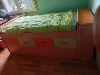 Cama Nido con Cajones y cama supletoria.