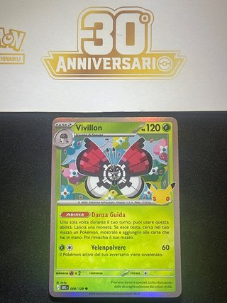 Vivillon 008/128 Holo 30° Anniversario Pokemon