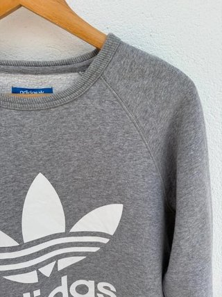 Adidas Sudadera Mujer Gris/Blanca S