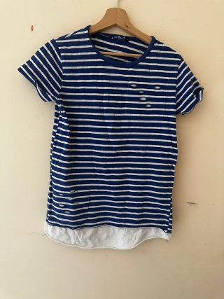 Maglietta a righe casual marinaro unisex