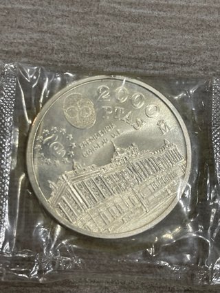 5 Monete d'Argento 2000 Peseta 1995 non circolate
