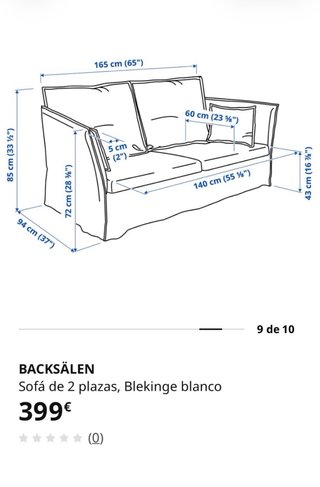Sofá 2 plazas IKEA blanco
