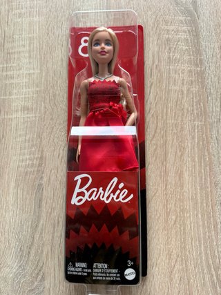 Muñeca Barbie 80 Aniversario Vestido Rojo
