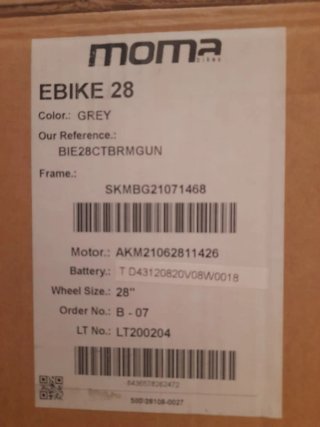 Bicicleta Eléctrica MOMA Bikes sin estrenar