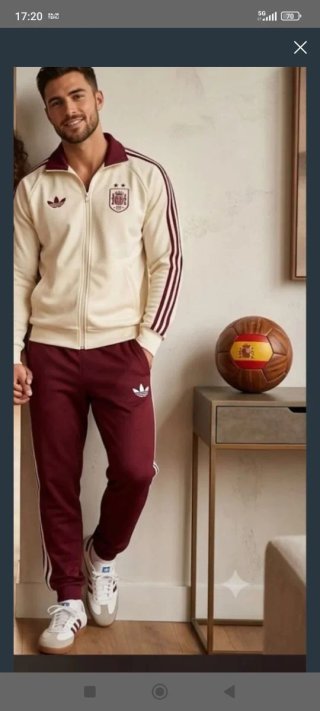 Chándal Adidas España Beige y Rojo