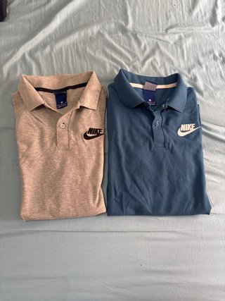 2 Polos Nike Gris y Azul