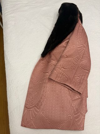 Chaqueta rosa con cuello de pelo asos