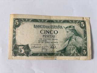 Billete 5 Pesetas 1954