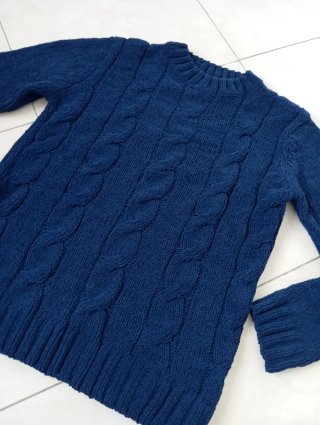 Maglione blu a trecce 12/13 anni