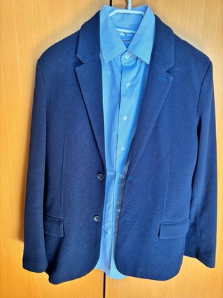 Americana de punto azul marino Nukutavake talla 16