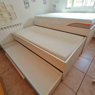 Cama Nido Juvenil con 2 Colchones y Cajón