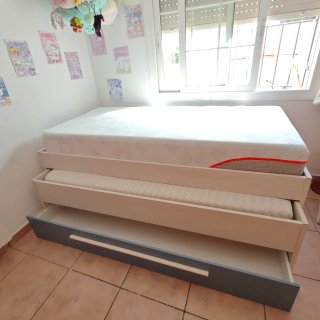 Cama Nido Juvenil con 2 Colchones y Cajón
