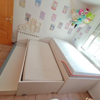 Cama Nido Juvenil con 2 Colchones y Cajón