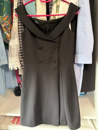 Vestido Negro Bershka Talla S