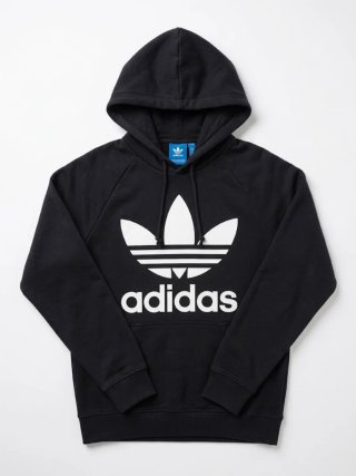 Sudadera Adidas Negra Talla XS, con capucha