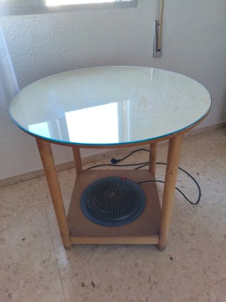 Mesa Camilla 80cm con cristal y brasero