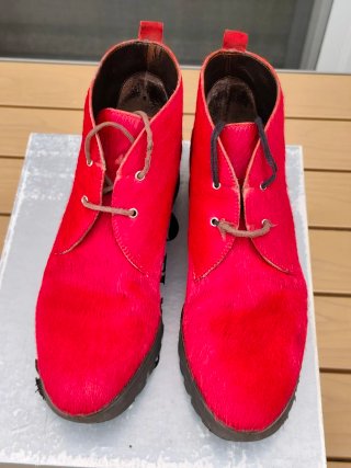 Botines rojos  de  plataforma