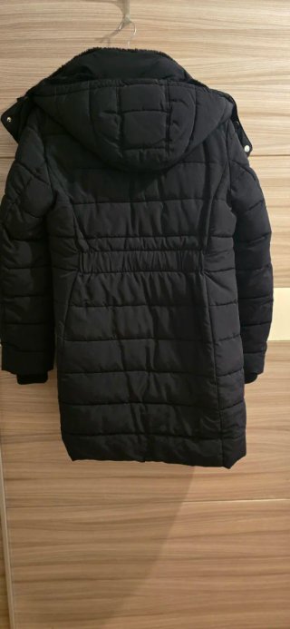 Abrigo largo negro Stradivarius