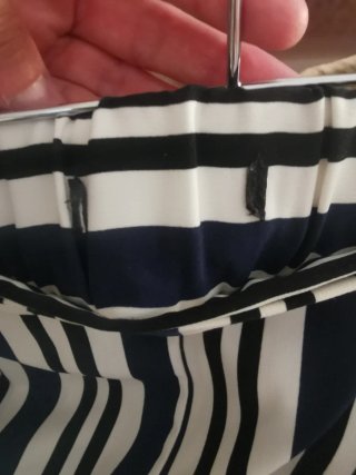 Pantalón ancho rayas azul y blanco