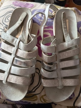 Sandalias plateadas verano talla 37