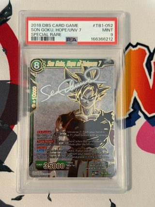 Carta Son Goku, Hope of Universe 7 PSA 9 ingles