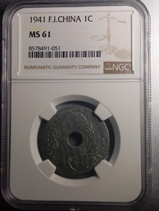 Indochina Francesa 1941. Moneda NGC MS 61