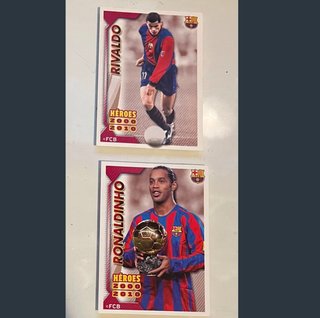 Cromos Fútbol Rivaldo, Ronaldinho, Messi