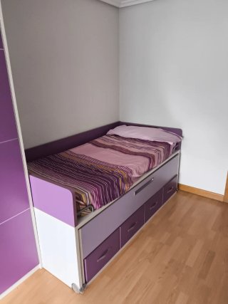 Dos Camas Individuales con Cajoneras y Colchón
