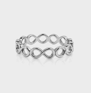 Anillo fabricado en plata de ley. Diseño Infinito.