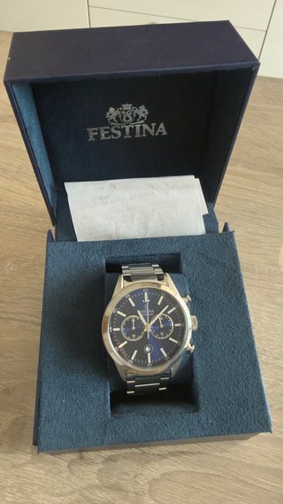 Reloj Festina Cronógrafo Azul y Plateado