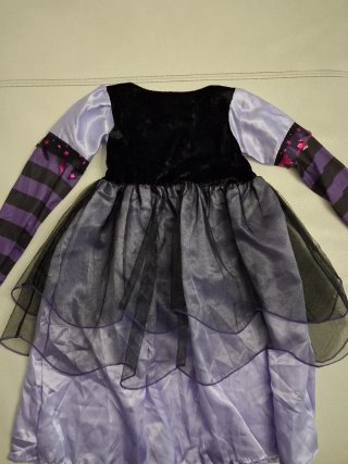 Disfraz Bruja Morado y Negro Talla 4-6