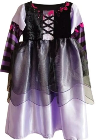 Disfraz Bruja Morado y Negro Talla 4-6