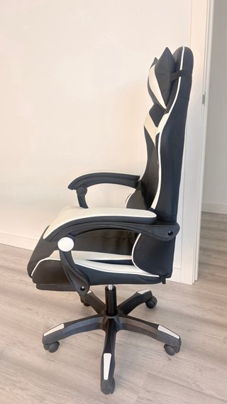 Sedia da scrivania gaming bianco e nero