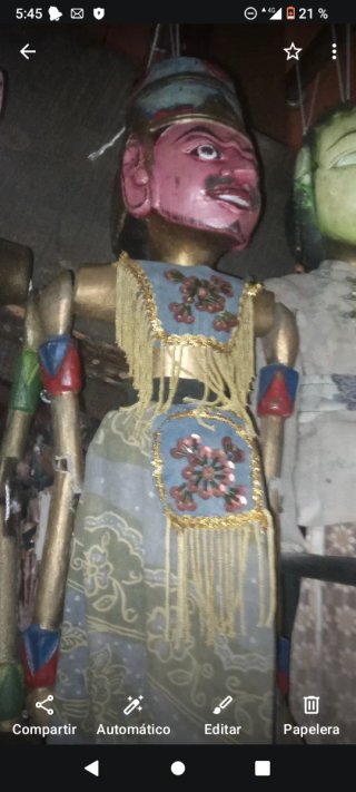 Marioneta Wayang Golek Años 70