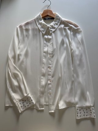 Camisa Blanca Zara con Cristales