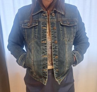 Cazadora vaquera elástica azul talla S/XS