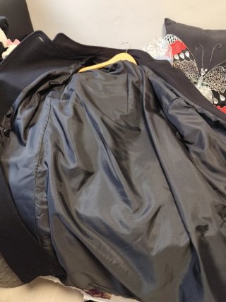 Abrigo largo negro talla 46L, 85% LANA gaç