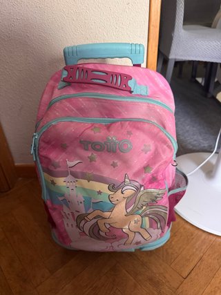 Mochila Totto Unicornio Ruedas Rosa