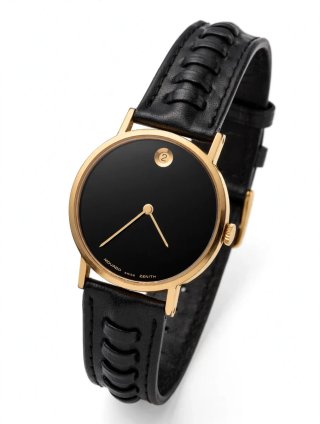Reloj Movado Swiss Zenith Negro y Dorado de cuerda