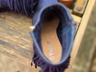 Botines cuña efecto ante azul marino talla 41
