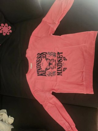 Sudadera rosa con estampado de mariposa