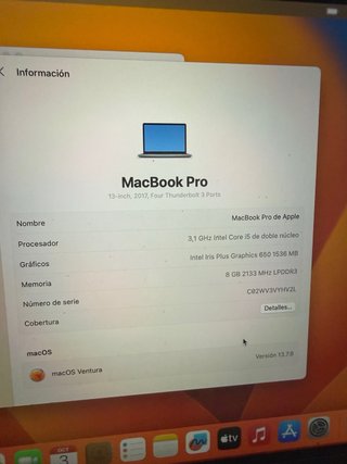 MacBook Pro con Touch Bar 250GB