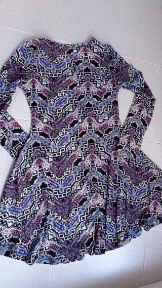 Vestido estampado multicolor cremallera
