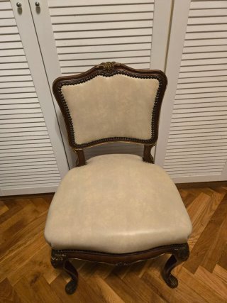 Silla Luis XV Beige y Marrón