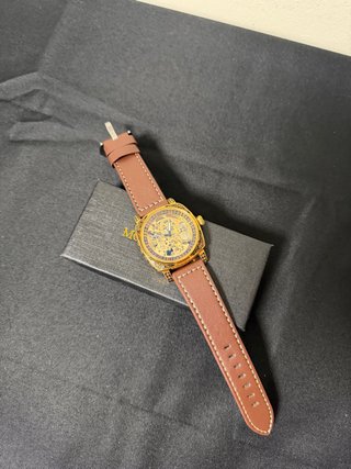 Reloj Mecanico Marron Y Dorado