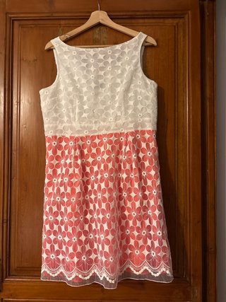 Vestido de Gasa Estampado Talla 44