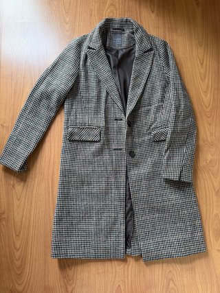 Abrigo de paño cuadros Primark