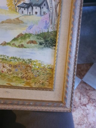 Cuadro de Paisaje con Marco de Madera